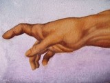 ez a részlet pedig Michelangelo Ádám teremtése c. freskóból a Sixtus-kápolnában található.